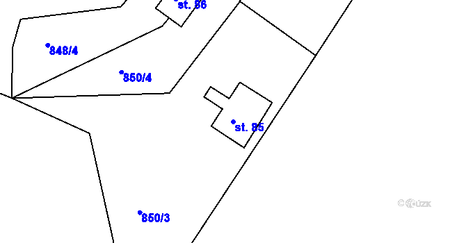 Parcela st. 85 v KÚ Nové Těchanovice, Katastrální mapa
