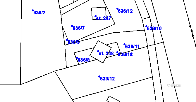 Parcela st. 248 v KÚ Nové Těchanovice, Katastrální mapa