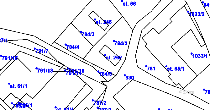 Parcela st. 262 v KÚ Nové Těchanovice, Katastrální mapa