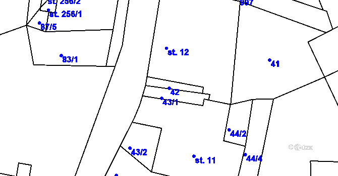 Parcela st. 42 v KÚ Nové Těchanovice, Katastrální mapa