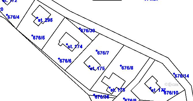 Parcela st. 676/7 v KÚ Nové Těchanovice, Katastrální mapa