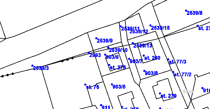 Parcela st. 903/6 v KÚ Nové Těchanovice, Katastrální mapa
