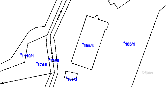 Parcela st. 155/4 v KÚ Nové Těchanovice, Katastrální mapa