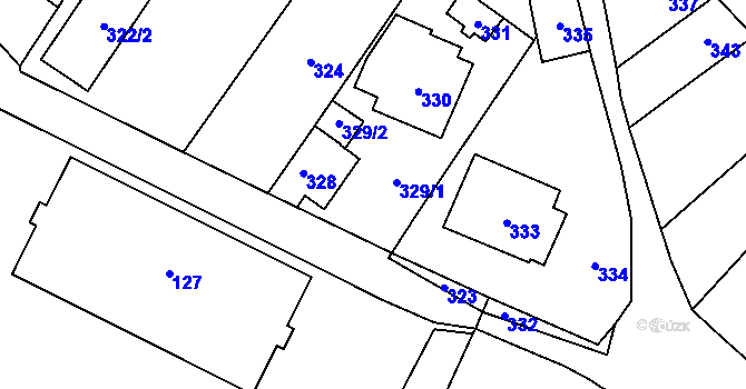 Parcela st. 329 v KÚ Nové Veselí, Katastrální mapa