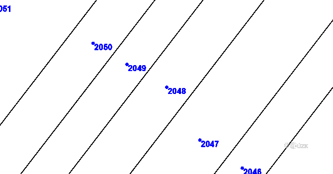 Parcela st. 2048 v KÚ Nové Veselí, Katastrální mapa