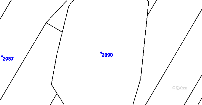 Parcela st. 2090 v KÚ Nové Veselí, Katastrální mapa