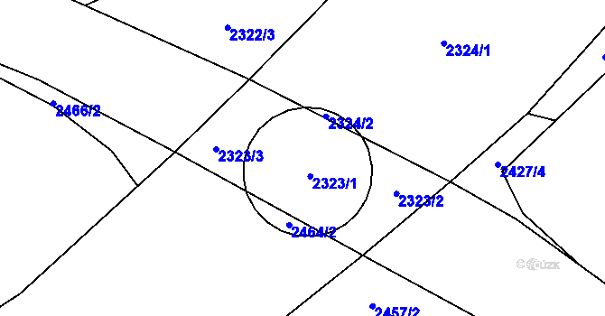 Parcela st. 2323 v KÚ Nové Veselí, Katastrální mapa