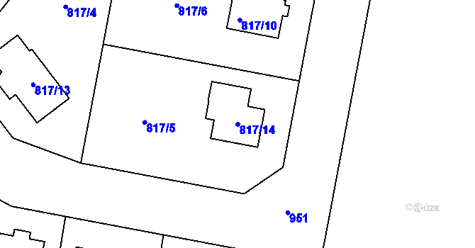 Parcela st. 817/14 v KÚ Nové Veselí, Katastrální mapa