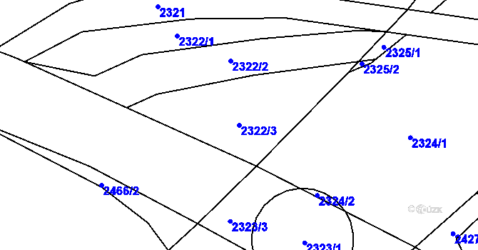 Parcela st. 2322/3 v KÚ Nové Veselí, Katastrální mapa