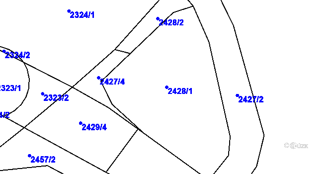 Parcela st. 2428/1 v KÚ Nové Veselí, Katastrální mapa