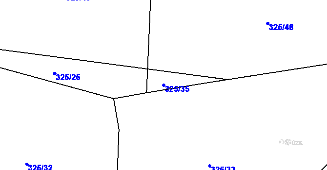 Parcela st. 325/35 v KÚ Nové Zámky, Katastrální mapa