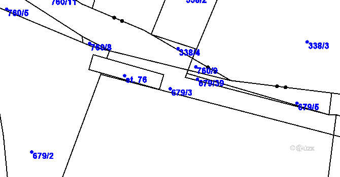 Parcela st. 679/3 v KÚ Novičí, Katastrální mapa