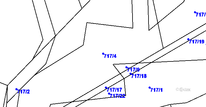 Parcela st. 717/4 v KÚ Novičí, Katastrální mapa