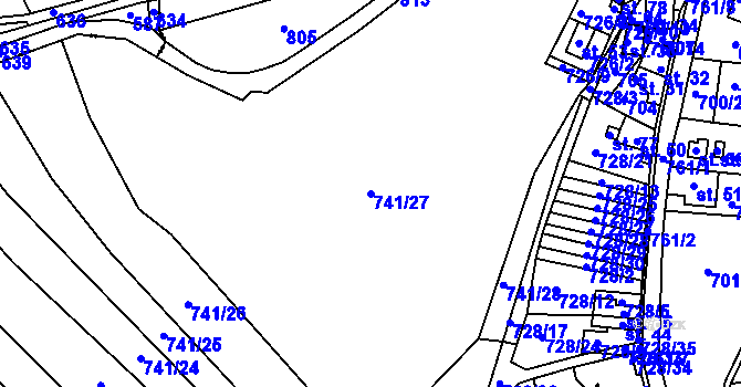 Parcela st. 741/27 v KÚ Novičí, Katastrální mapa