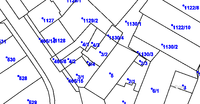 Parcela st. 3/2 v KÚ Novosedlice, Katastrální mapa
