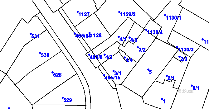Parcela st. 4/2 v KÚ Novosedlice, Katastrální mapa