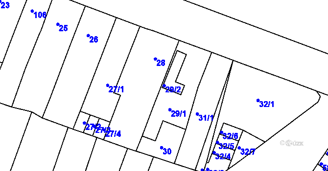 Parcela st. 29/2 v KÚ Novosedlice, Katastrální mapa