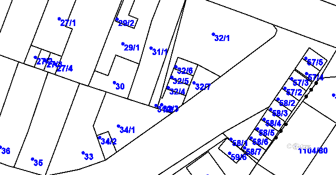 Parcela st. 32/4 v KÚ Novosedlice, Katastrální mapa