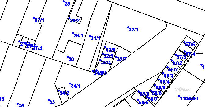 Parcela st. 32/5 v KÚ Novosedlice, Katastrální mapa