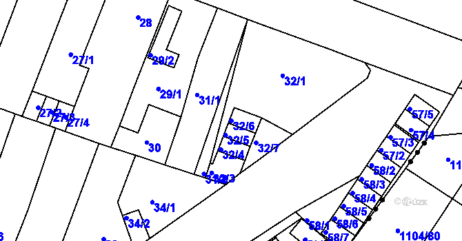 Parcela st. 32/6 v KÚ Novosedlice, Katastrální mapa