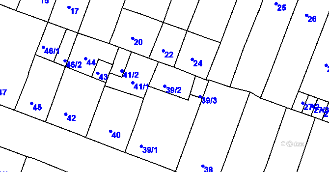 Parcela st. 39/2 v KÚ Novosedlice, Katastrální mapa