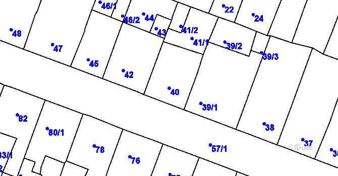 Parcela st. 40 v KÚ Novosedlice, Katastrální mapa