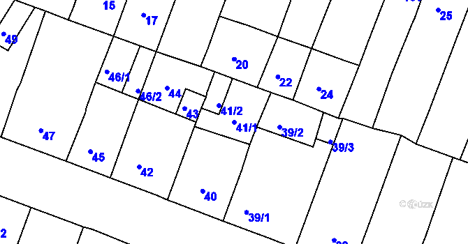 Parcela st. 41/1 v KÚ Novosedlice, Katastrální mapa