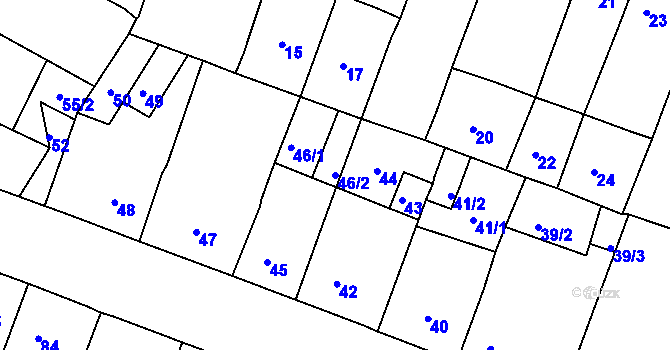 Parcela st. 46/2 v KÚ Novosedlice, Katastrální mapa