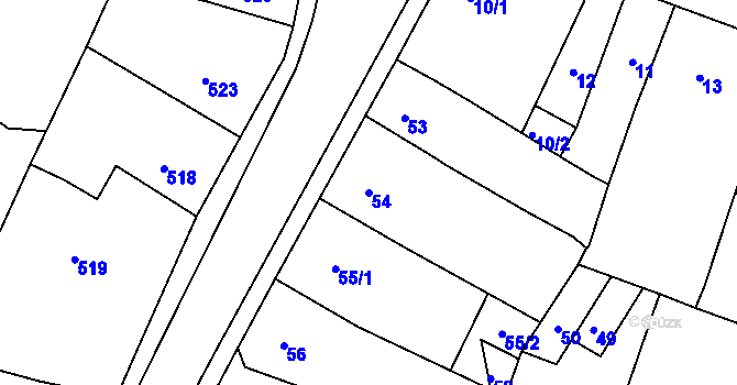 Parcela st. 54 v KÚ Novosedlice, Katastrální mapa