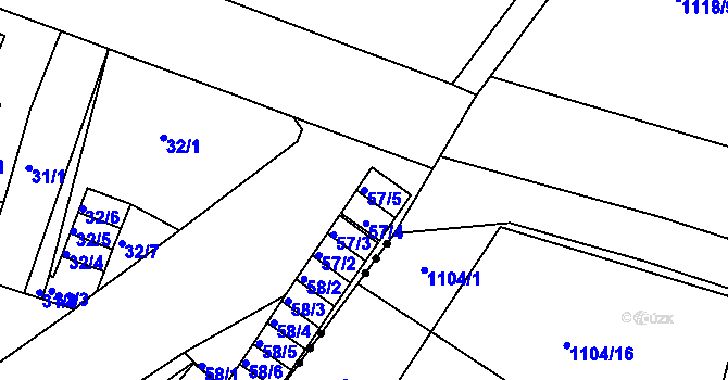 Parcela st. 57/5 v KÚ Novosedlice, Katastrální mapa