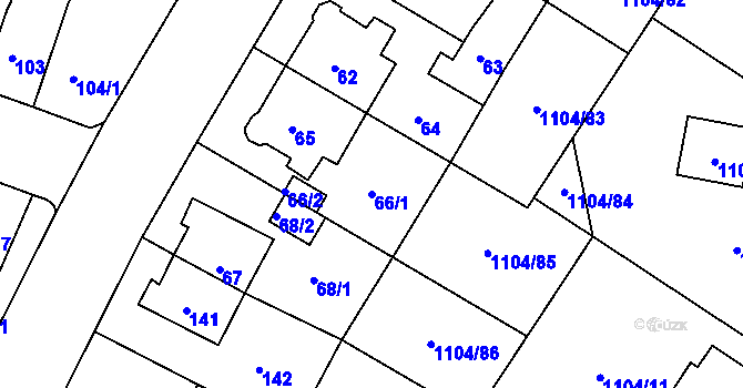 Parcela st. 66/1 v KÚ Novosedlice, Katastrální mapa