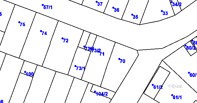Parcela st. 71 v KÚ Novosedlice, Katastrální mapa