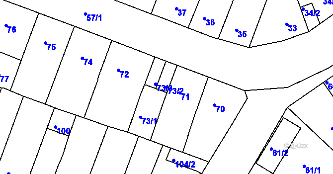 Parcela st. 73/2 v KÚ Novosedlice, Katastrální mapa