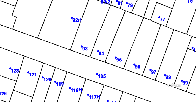 Parcela st. 94 v KÚ Novosedlice, Katastrální mapa