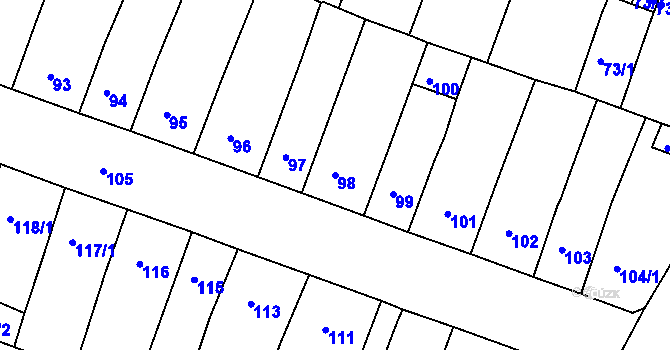 Parcela st. 98 v KÚ Novosedlice, Katastrální mapa