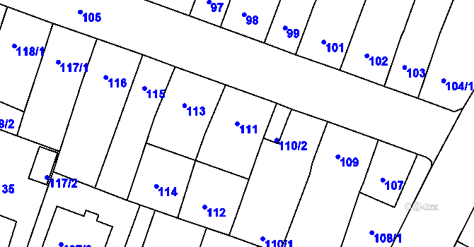 Parcela st. 111 v KÚ Novosedlice, Katastrální mapa