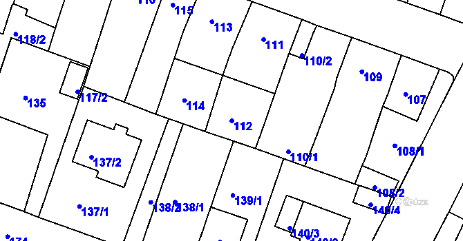 Parcela st. 112 v KÚ Novosedlice, Katastrální mapa