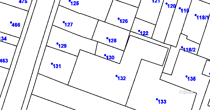 Parcela st. 130 v KÚ Novosedlice, Katastrální mapa