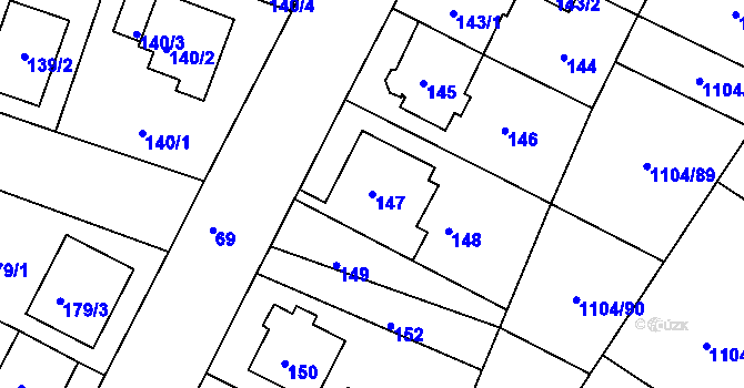 Parcela st. 147 v KÚ Novosedlice, Katastrální mapa