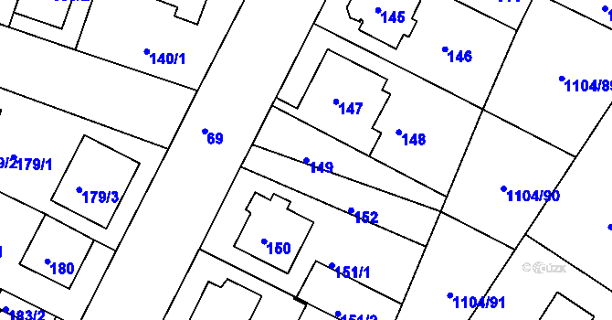 Parcela st. 149 v KÚ Novosedlice, Katastrální mapa