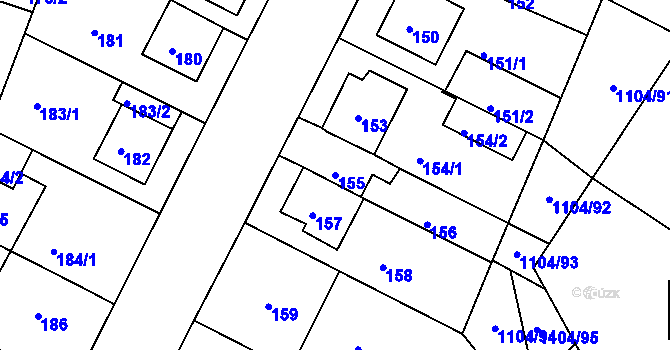 Parcela st. 155 v KÚ Novosedlice, Katastrální mapa
