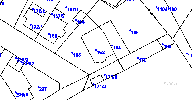 Parcela st. 162 v KÚ Novosedlice, Katastrální mapa