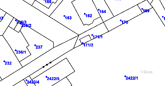 Parcela st. 171/2 v KÚ Novosedlice, Katastrální mapa