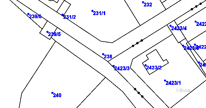 Parcela st. 238 v KÚ Novosedlice, Katastrální mapa