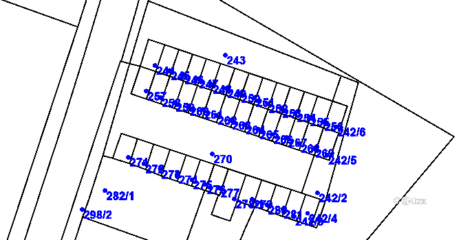 Parcela st. 263 v KÚ Novosedlice, Katastrální mapa