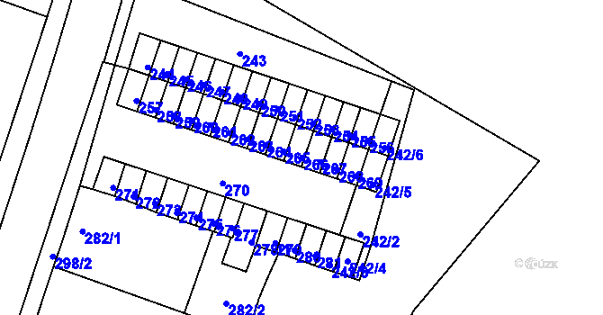 Parcela st. 266 v KÚ Novosedlice, Katastrální mapa
