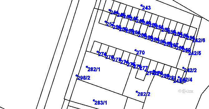Parcela st. 272 v KÚ Novosedlice, Katastrální mapa