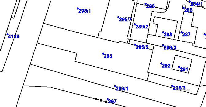 Parcela st. 293 v KÚ Novosedlice, Katastrální mapa