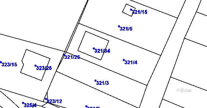 Parcela st. 321/4 v KÚ Novosedlice, Katastrální mapa