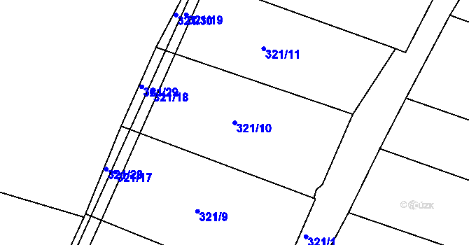 Parcela st. 321/10 v KÚ Novosedlice, Katastrální mapa